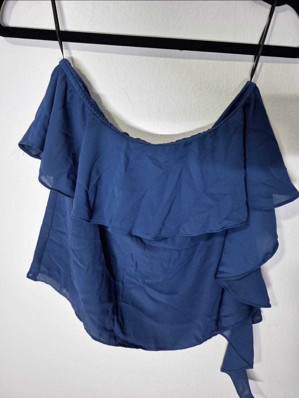 Amanda Uprichard Navy Blue Ruffle Tube